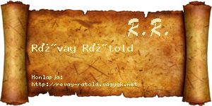 Révay Rátold névjegykártya